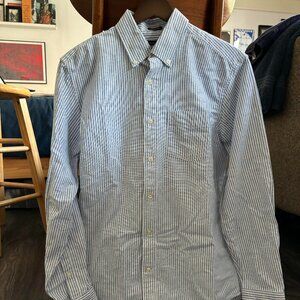 Gap Blue & White Striped Oxford Shirt (XS)